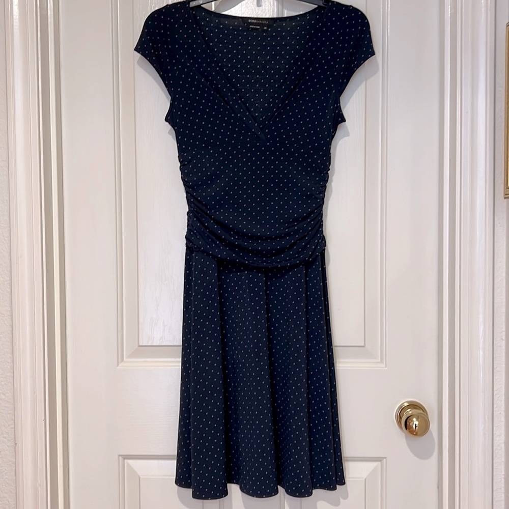 Max Studio navy polka dot dress. Size XS